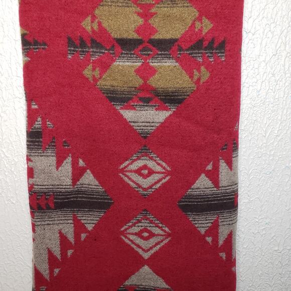 Sackcloth & Ashes Aztec Southwest Reversible Throw Blanket 70"x59" Italy Fringe - Picture 7 of 11